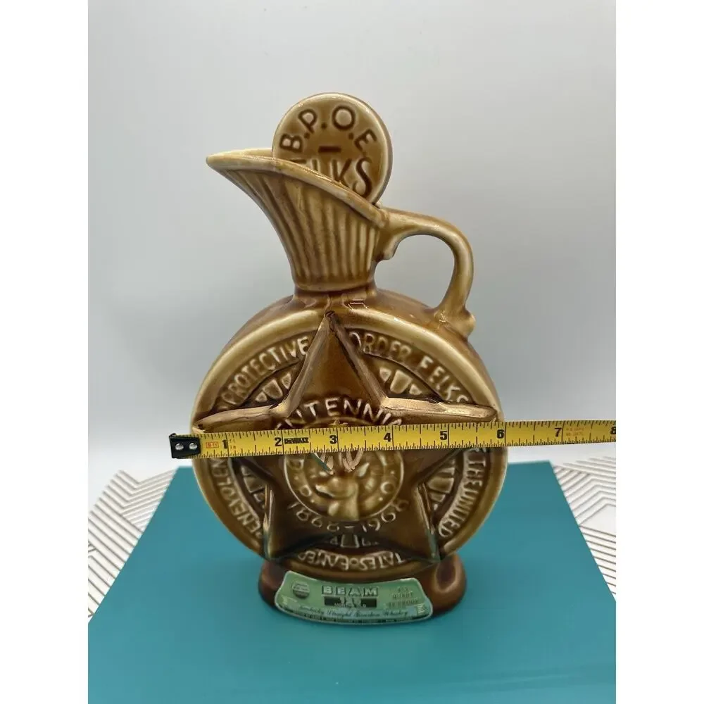 Vintage 1968 Jim Beam B.P.O.E. Elks CENTENNIAL 100 Years Whiskey Decanter Bottle